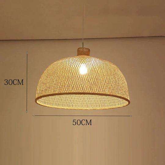 Vintage Bamboo Art Pendant Lights Wood Wicker Chinese Lamp Suspension Home Indoor Dining Room