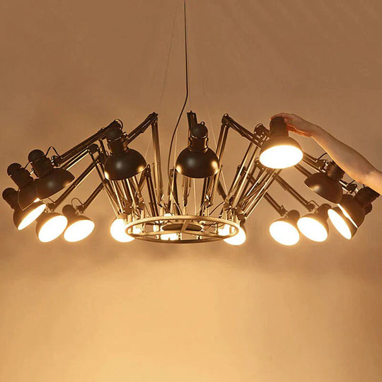 Vintage Pendant Lights Spider Lamp 6 9 12 16 Heads Black White Suspension Luminaire Hanging