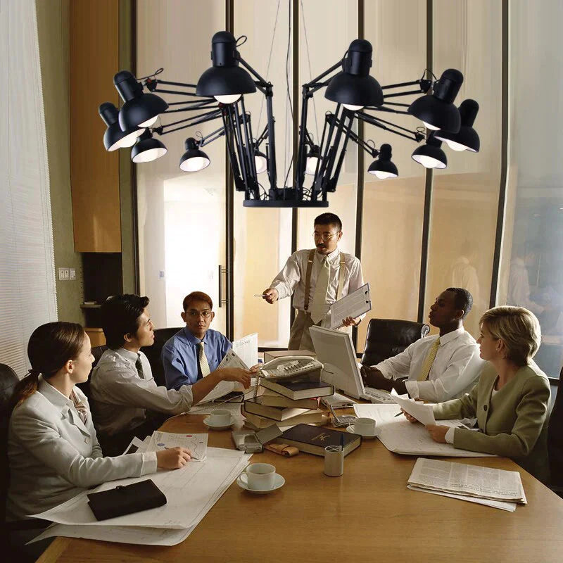 Vintage Pendant Lights Spider Lamp 6 9 12 16 Heads Black White Suspension Luminaire Hanging