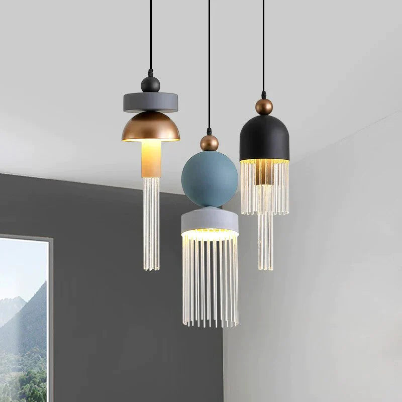 Nordic Post - Modern Color Lustre Pendant Lights Modern Simple Bedroom Restaurant Bedside Lamp