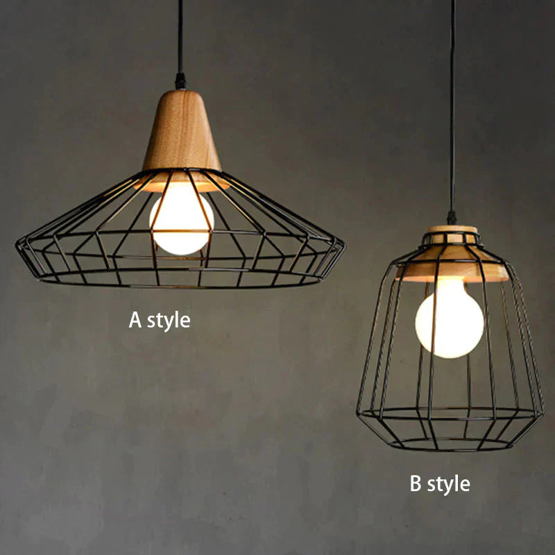 Nordic Vintage Wood Pulley Pendant Light Industrial Lighting Fixtures Retro Hanglamp For Bar Living
