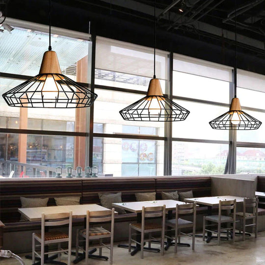 Nordic Vintage Wood Pulley Pendant Light Industrial Lighting Fixtures Retro Hanglamp For Bar Living