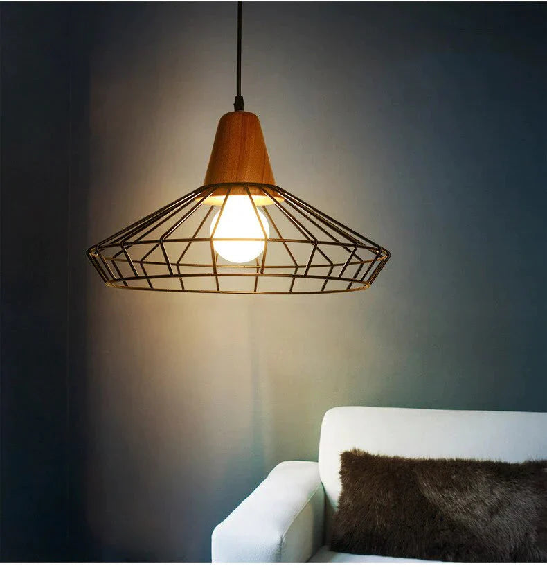 Nordic Vintage Wood Pulley Pendant Light Industrial Lighting Fixtures Retro Hanglamp For Bar Living