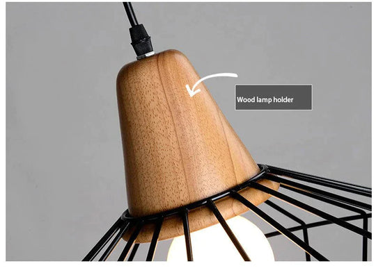 Nordic Vintage Wood Pulley Pendant Light Industrial Lighting Fixtures Retro Hanglamp For Bar Living