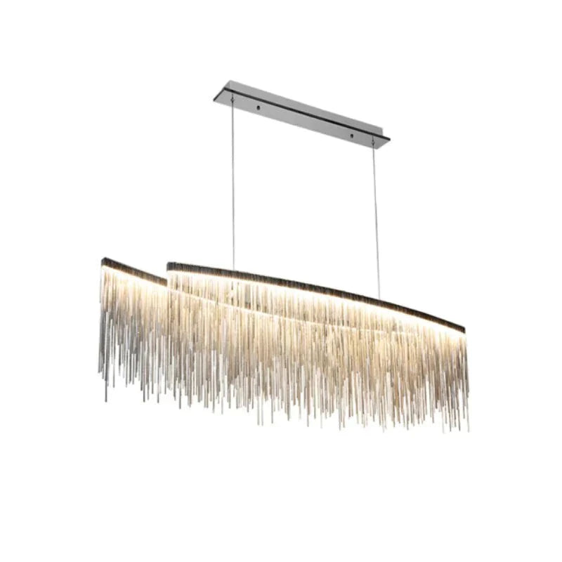 Italian Design Tassel Chain Pendant Light For Living Room Bedroom Dining Indoor Home Silver/Rose