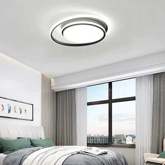 Round Modern Led Ceiling Lights For Living Room Bedroom Fixture Remote Controller + Dimmable White