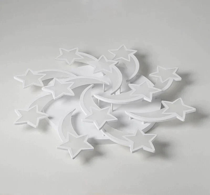 Iralan Modern Led Chandelier Art Deco Room Indoor Lamp White Star For Living Dining Bedroom Kid’s