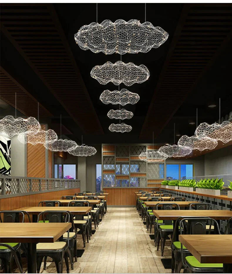 Creative Cloud Pendant Light Led Lamp Starry Personality Hotel Restaurant Bar Designer Firefly M