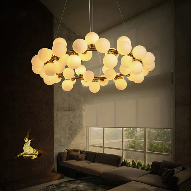 Nordic Ball Molecular Chandelier Gold Led Flash Ceiling Modern Luxury Lotus Living Room / Dining