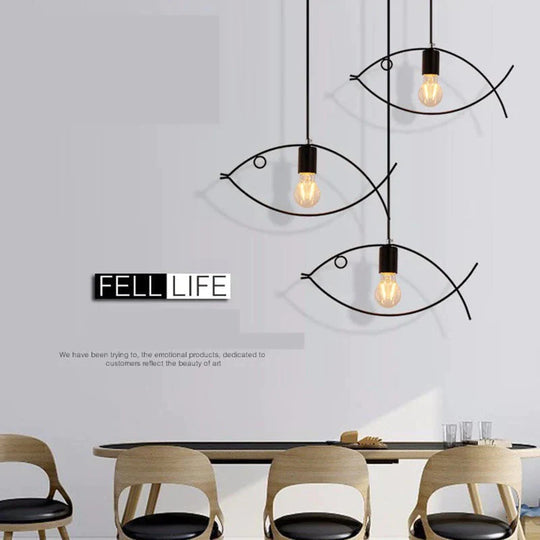 Nordic Minimalist Retro Clothing Store Creative Personality Small Fish Chandelier Bar Restaurant