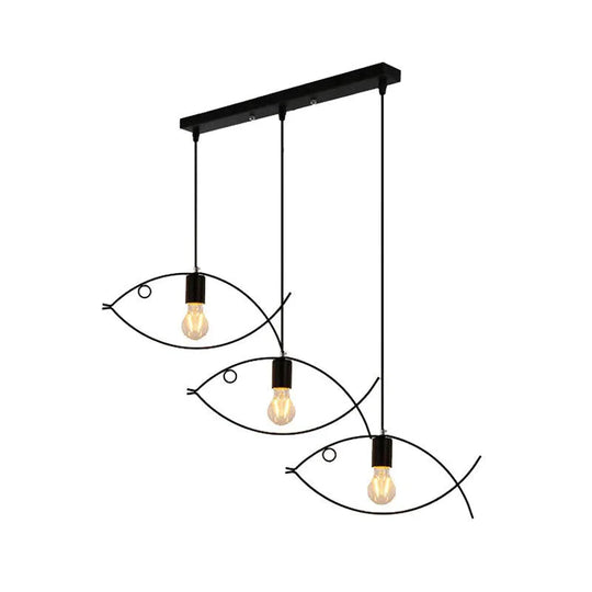 Nordic Minimalist Retro Clothing Store Creative Personality Small Fish Chandelier Bar Restaurant