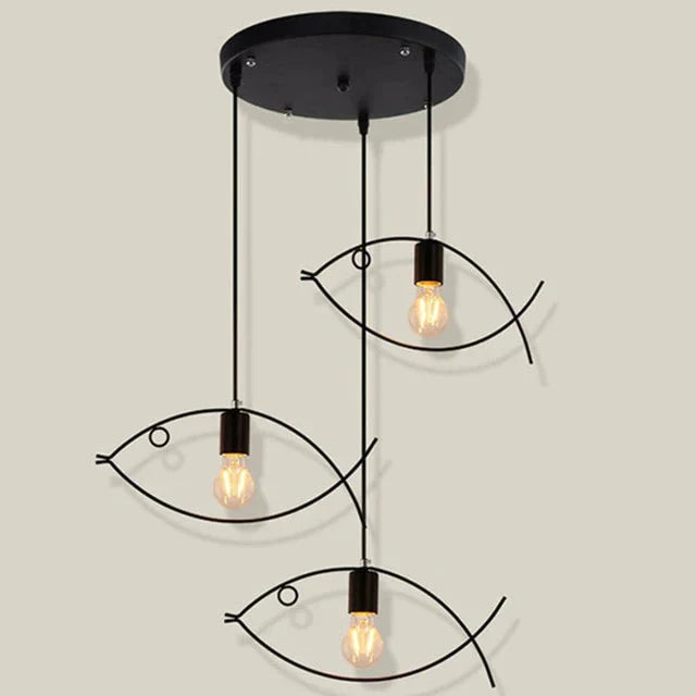 Nordic Minimalist Retro Clothing Store Creative Personality Small Fish Chandelier Bar Restaurant