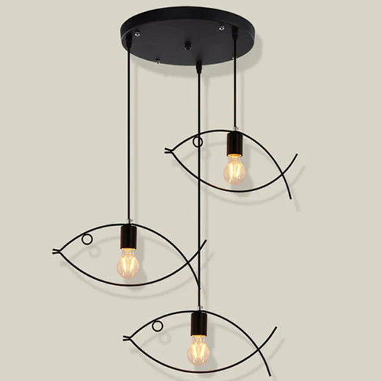 Nordic Minimalist Retro Clothing Store Creative Personality Small Fish Chandelier Bar Restaurant