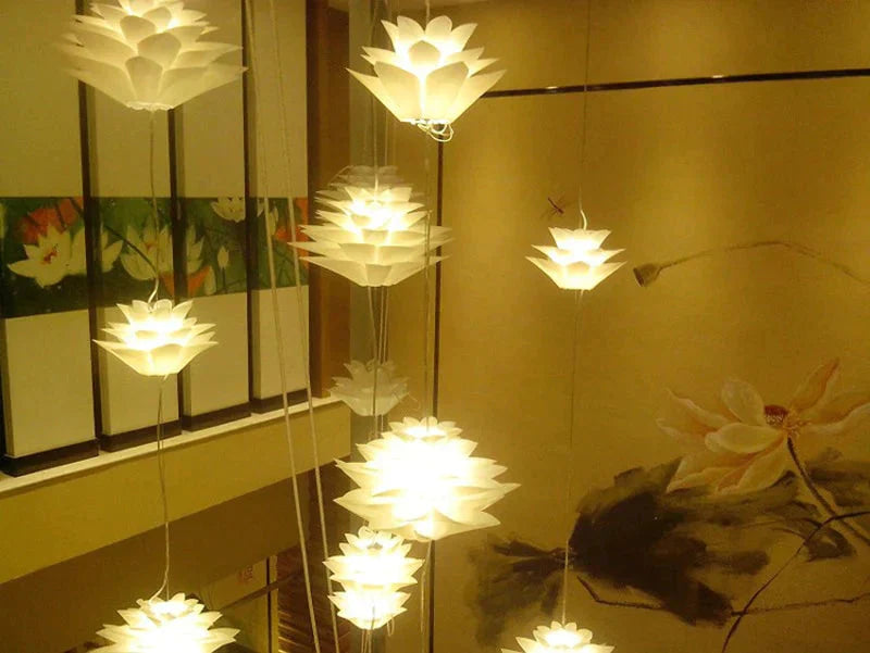 Diy Pp Lotus Chandelier Living Room Bedroom Study Restaurant Cafe Bar Club Personalized Decorative