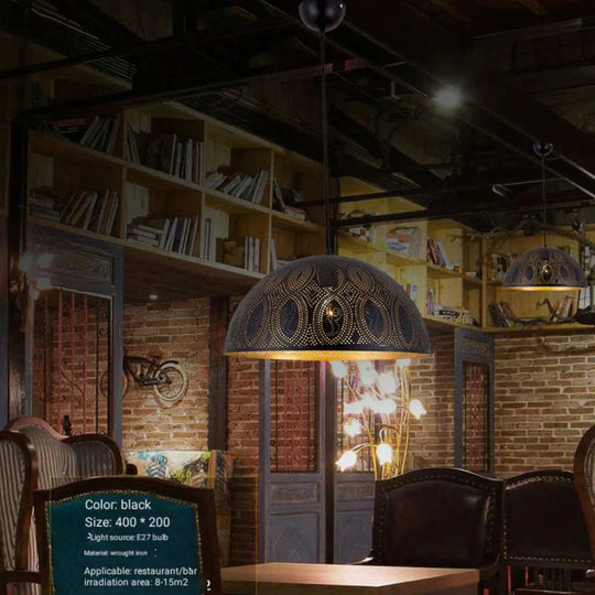 Retro Industrial Wind Chandelier Restaurant Entrance Bar American Handmade Hollow Iron Designer