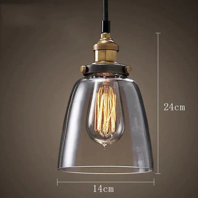 Simple American Glass Chandelier Affordable Retro Industrial Wind Cafe Bar Single Head Restaurant