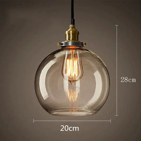 Simple American Glass Chandelier Affordable Retro Industrial Wind Cafe Bar Single Head Restaurant