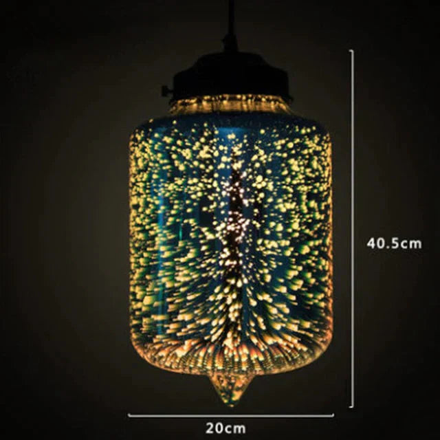 3D Fireworks Glass Pendant Lights Sparkling Led Hanging Ball Firework Lampshade Lamp For Loft
