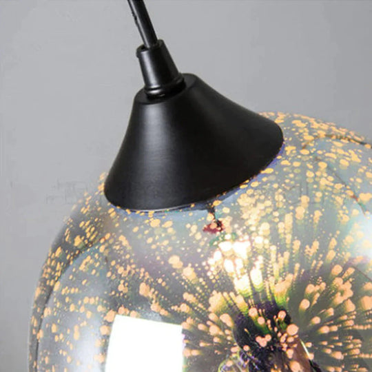 3D Fireworks Glass Pendant Lights Sparkling Led Hanging Ball Firework Lampshade Lamp For Loft