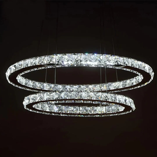 Crystal Modern Led Ceiling Light Warm White Bedroom Living Room Lights Circle Rings Cristals Avize