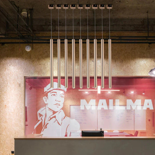 Black Industrial Pendant Lights Long Tube Hanging Lamp For Living Room Home Light Fixtures Decor