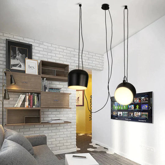 Black/White Diy Office Studio Modern Hanging Lamp Fixtures Aluminum Dining Room Light Led Pendant