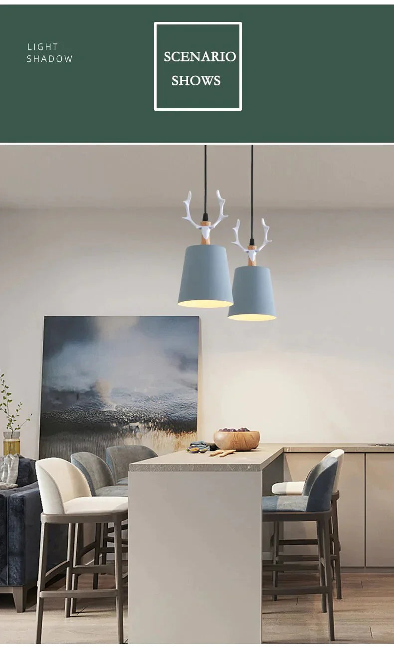 Antler Dining Room Pendant Light Simple Single Head Fashionable Personality Bar Bedside Led