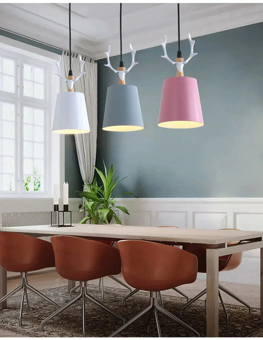Antler Dining Room Pendant Light Simple Single Head Fashionable Personality Bar Bedside Led
