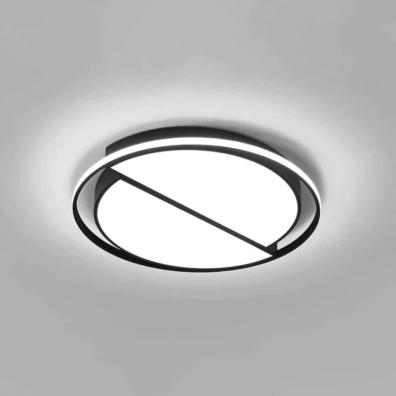 Modern Round Iron Living Room Chandelier Fixtures Led Lustre Bedroom Restaurant Dimmable