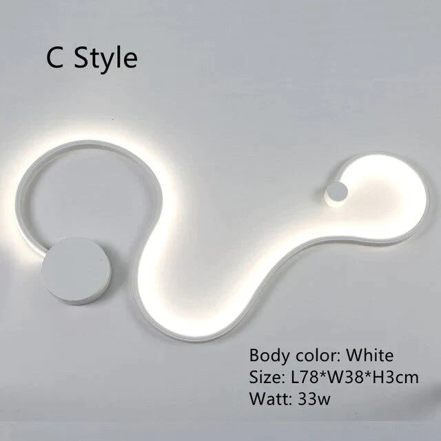 Creative Led Ceiling Lights For Living Room Bedroom Black/White Aluminum Lamp Body Indoor Lighting