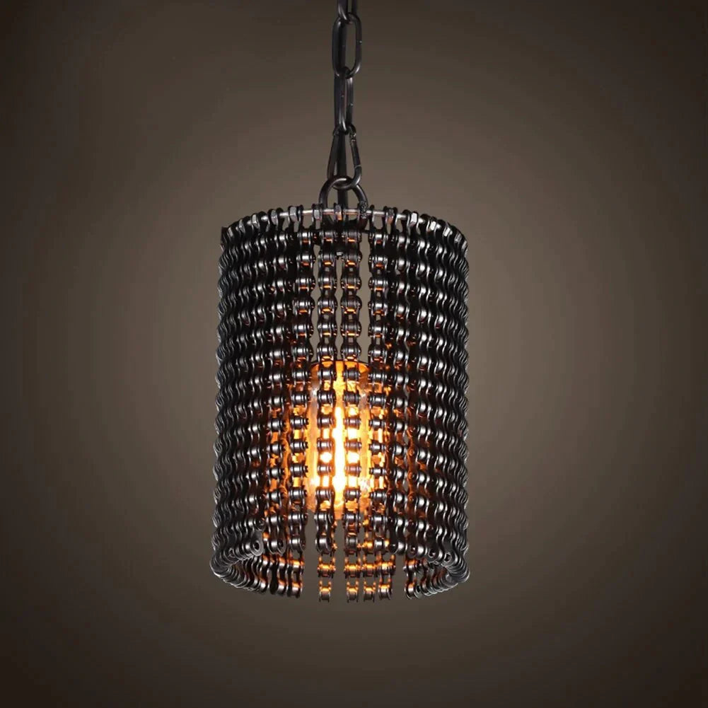 Retro Single Head Bicycle Chain Pendant Light Wall Control Led Lighting Lamp Indoor Decorative