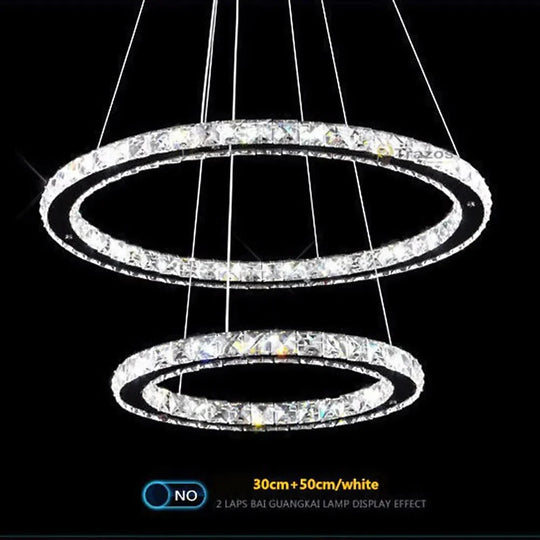 30/40/50 Cm Led Pendant Lights Modern Crystal Lamp For Living Room Restaurant Hanging