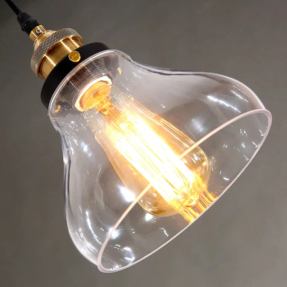 Retro Vintage Glass Pendant Light Copper Hanging Lamp E27 Adjustable For Home Decor Lampara