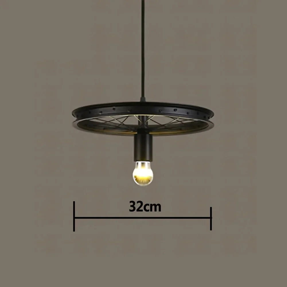 Wheel Chandelier Vintage Industrial Metal Retro Rustic Hanging Lights For Loft Kitchen Dining