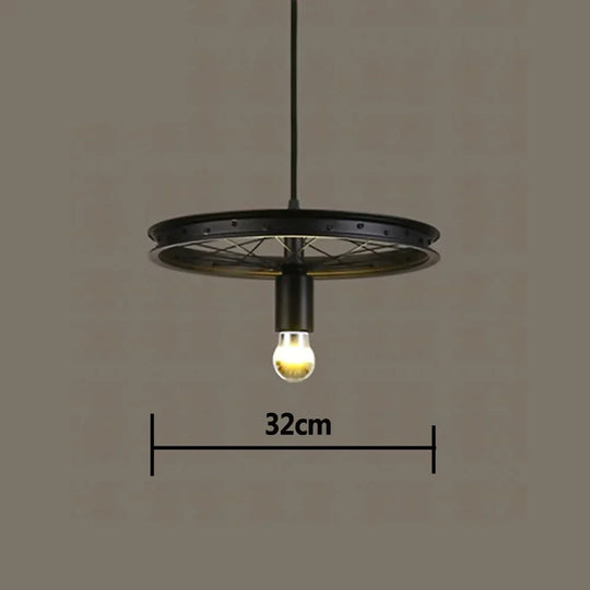 Wheel Chandelier Vintage Industrial Metal Retro Rustic Hanging Lights For Loft Kitchen Dining