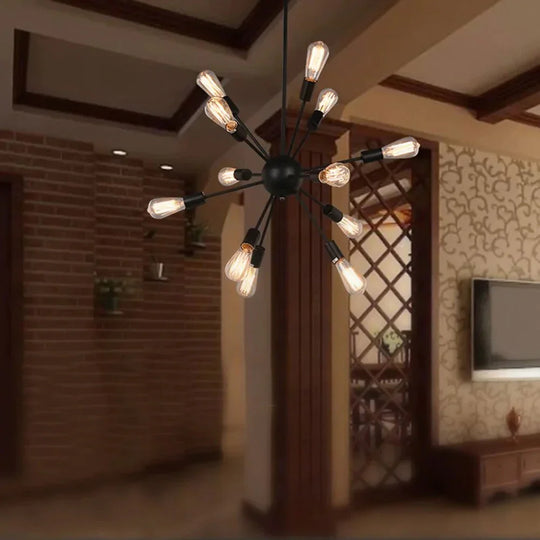Vintage Retro Sputnik Chandeliers Metal E27 40W Hanging Lamp For Bedroom Living Room Dinning Indoor