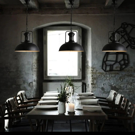 Retro Industrial Pendant Lighting For Kitchen Metal Hanging Lights 415Mm Diameter Lamp
