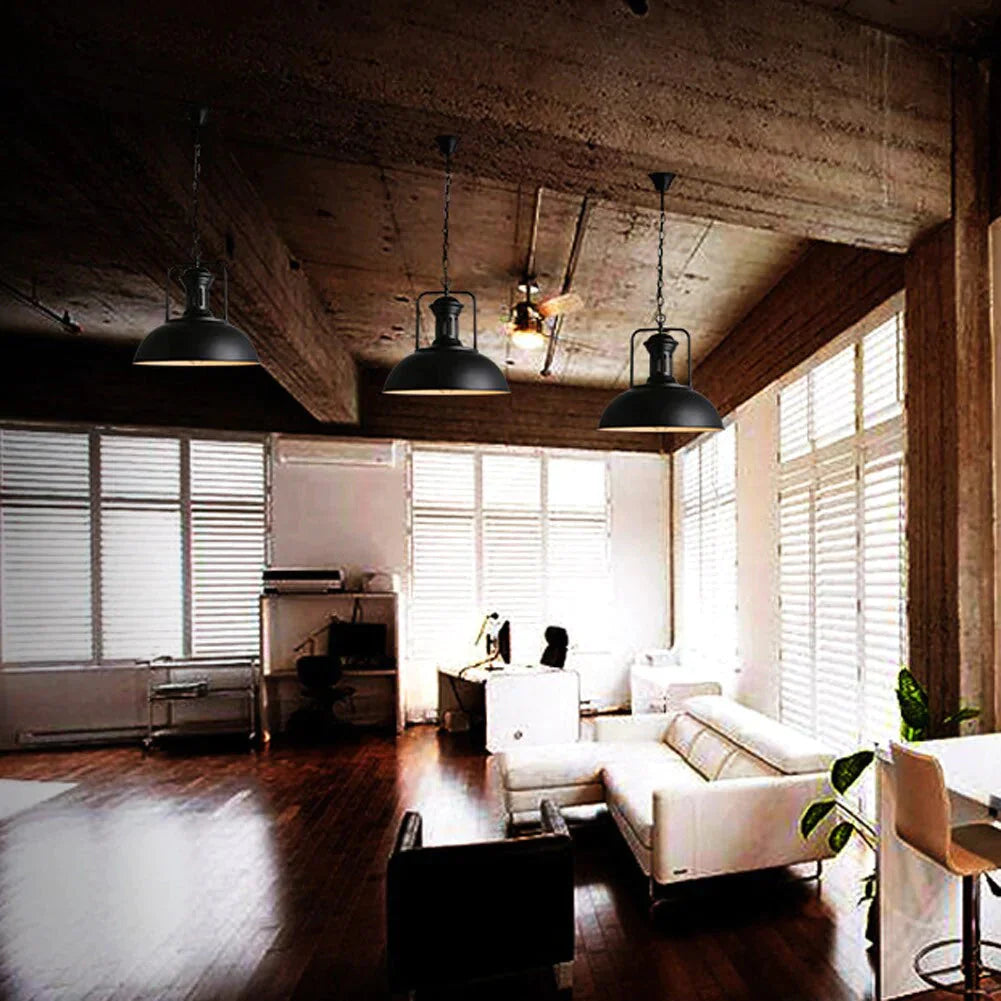 Retro Industrial Pendant Lighting For Kitchen Metal Hanging Lights 415Mm Diameter Lamp
