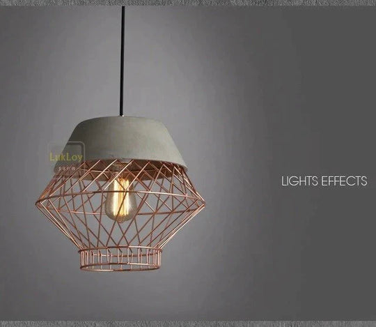 Pendant Lamp Light Creative Modern Concrete Cement Frames Lighting Drop Lights For Dining Living