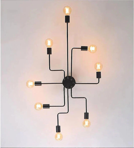 Vintage Pendant Lights Multiple Rod Wrought Iron Ceiling Lamp