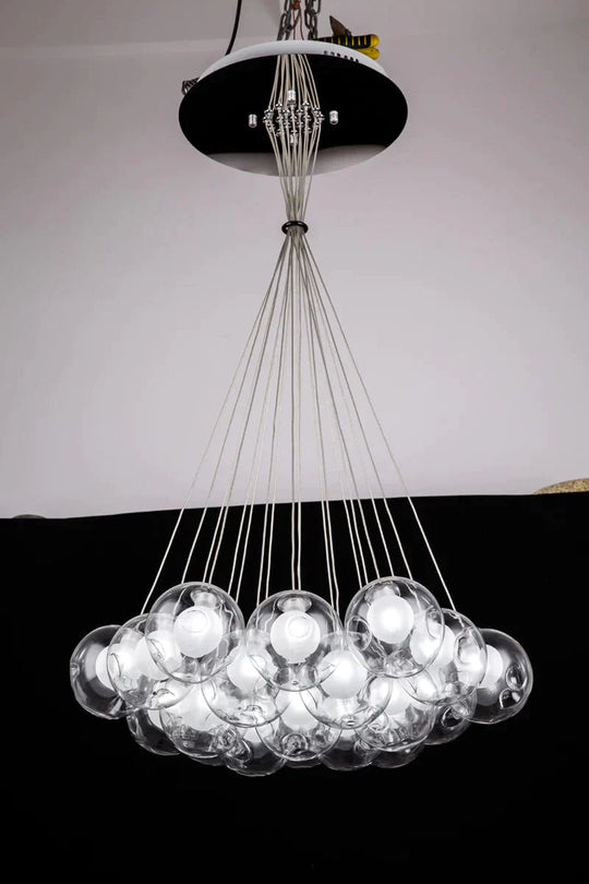 Nordic Modern Led Double - Deck Glass Ball Pendant Lights G4 Bulb Hall