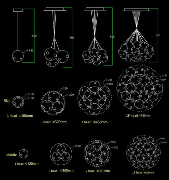 Nordic Modern Led Double - Deck Glass Ball Pendant Lights G4 Bulb Hall