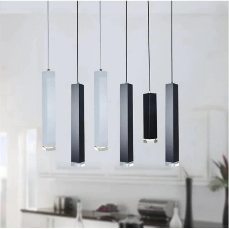 Pendant Lights Modern Kitchen Lamp Dining Room Bar Counter Shop Pipe Light Square Tube Spot