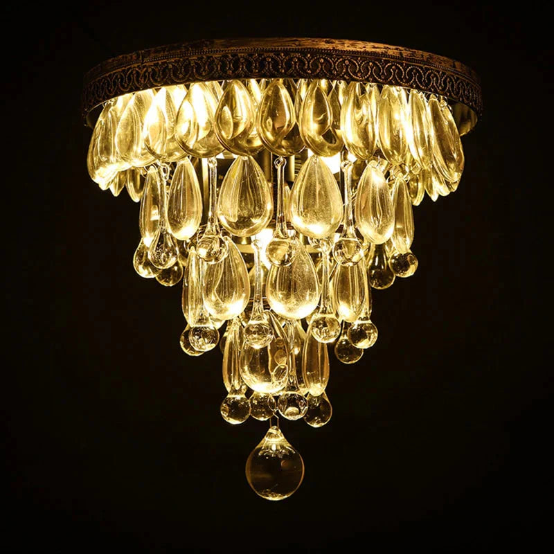Modern Loft Industrial Vintage Retro Crystal Ceiling Lights E14 Plafonnier Led Lamp Fixture