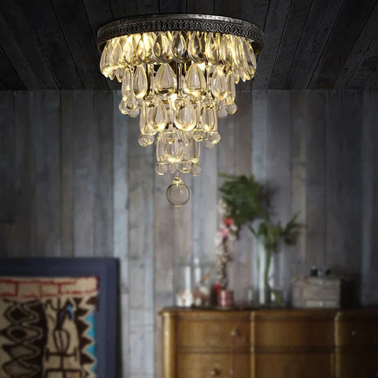 Modern Loft Industrial Vintage Retro Crystal Ceiling Lights E14 Plafonnier Led Lamp Fixture