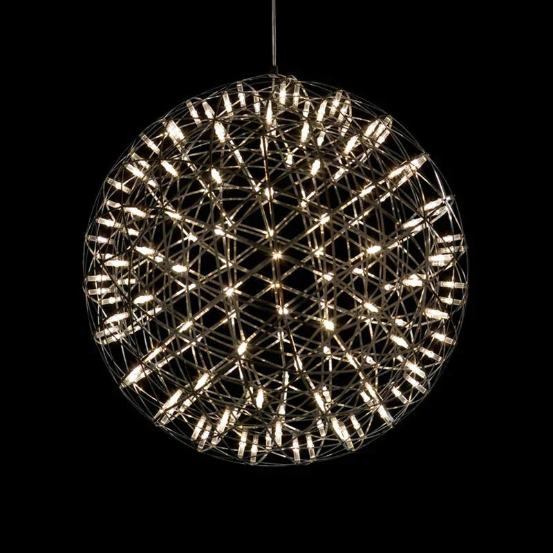 Modern Loft Spark Ball Led Pendant Light Firework Stainless Steel Lamps