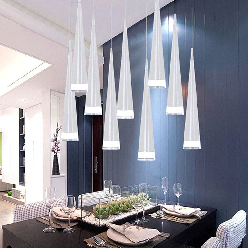 Simple Led Pendant Lights 5W Modern Conical Lamps Aluminum Hand Lighting Dining - Room Bar