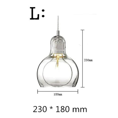 Modern Loft Cord Pendant Lights Clear Glass Lampshade Celling With E27 Retro Edison Bulb Indoor