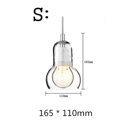Modern Loft Cord Pendant Lights Clear Glass Lampshade Celling With E27 Retro Edison Bulb Indoor