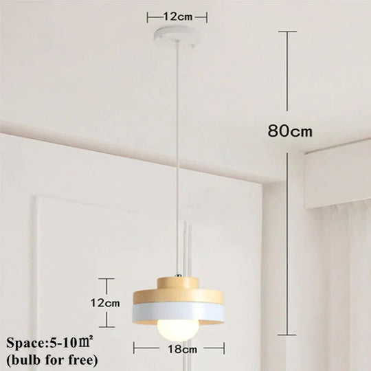 Nordic Solid Wood Lamp Simple Dining Table Pendant Lights Personality E27 Creative Living Room